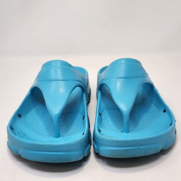 Birkis Caribbean Blue Plastic Thong Sandals Size 36 US 5 Slip On Outdoor Shoes - Picture 3 of 9
